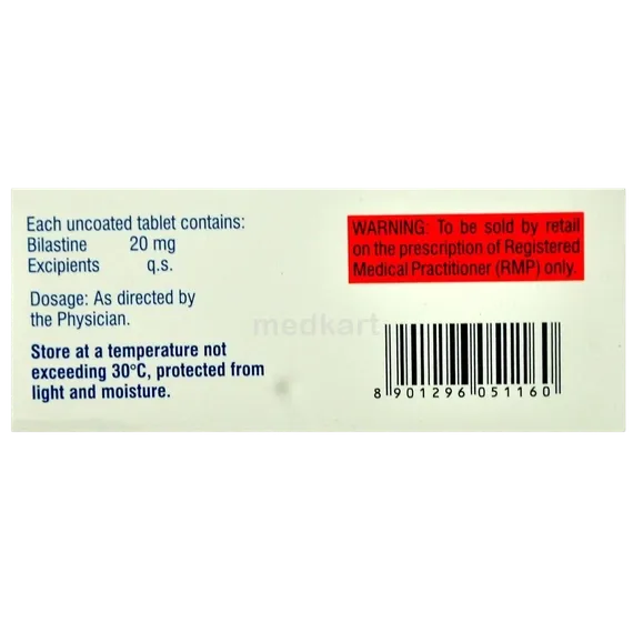 bilasure 20mg tablet 10's